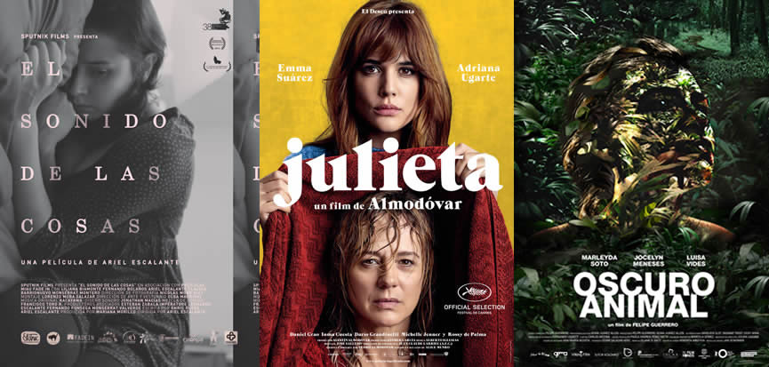 <i>El sonido de las cosas</i>, <i>Julieta</i> y <i>Oscuro Animal</i>, finalistas del Premio PLATINO al Mejor Cartel Cinematográfico