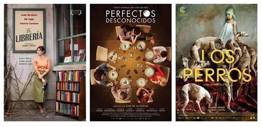 Los afiches de La Librería, Perfectos desconocidos y Los Perros aspiran al Premio PLATINO al Mejor Cartel Cinematográfico